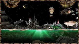 Steampunk Golden Sea Background 4K Loop Video | No Copyright Motion Background Loop Video