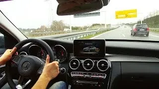 Mercedes C220 W205 Onboard Acceleration Autobahn Autostrada Test Drive Beschleunigung Diesel 2014