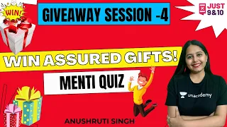 Win Assured Gifts! Giveaway Session 4 | Menti Quiz |  Just 9th and 10th | Anushruti Singh