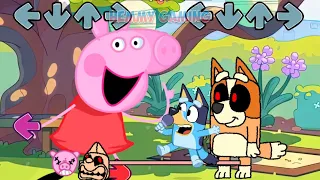 FNF Peppa ALL PHASES vs Bluey Full Episodes Sings Can Can | Bluey FNF Mods