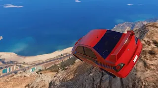 GTA 5 Driving off Mt Chiliad Crashes Compilation #54 (With Roof And Door Deformation)