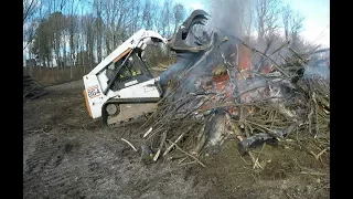 Burning a brush pile