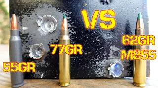 AR-15 5.56 Bullet weight Shootout 55gr vs 62gr vs 77gr