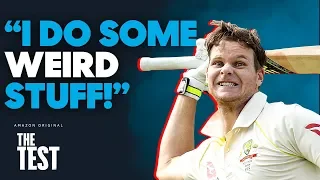 "I Do Some WEIRD Stuff!" Steve Smith & Teammates React to Smith's HILARIOUS Batting Ritual