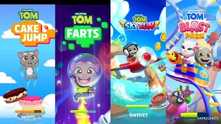 Talking Tom Blast Park vs Talking Tom Sky Run vs Talking Tom Farts vs Talking Tom Cake jump