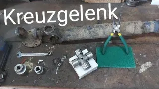 Kreuzgelenk von Kardanwelle/Gelenkwelle am Multicar M26.7 wechseln.DIY für IFA DDR M22,M24,M25,