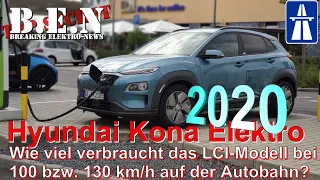 Autobahn-VERBRAUCH Hyundai Kona Elektro 2020 64 kWh bei 100 km/h bzw. 130 km/h - Klappt die REVANCHE