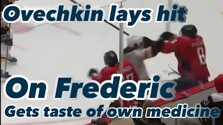 Ovechkin lays hit on Frederic-Gets taste of own medicine