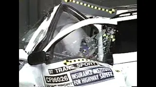 Pontiac Transport frontal offset crash test iihs 40 mph