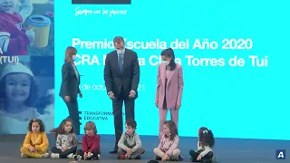 Visita de los reyes a Tui para la entrega del Premio Escuela del Año 2020