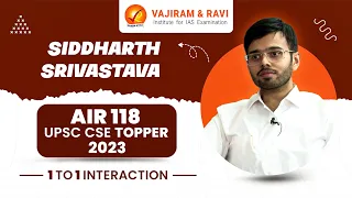 Siddharth Srivastava, AIR 118 | UPSC Topper 2023 | Vajiram and Ravi