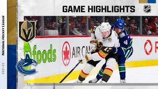 Golden Knights @ Canucks 4/12 l NHL Highlights 2022