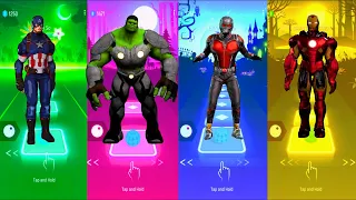 Captain America vs Hulk vs Ant-Man vs Iron Man | Marvel Comics | Tiles Hop Fun Ball