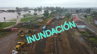 INUNDACIÓN EN CONCORDIA!  Tren Ingresando  al PATIO CONCORDIA, ARGENTINA!