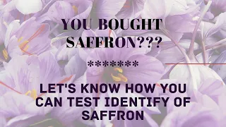 how to test identify of saffron ? WITH 3 LANGUAGES(EN-TR-ID)