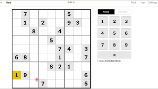 Sudoku #9: Versteckter Drilling - Lösung New York Timed Hard Sudoku 17.4.20