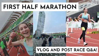 RACE VLOG | Running my first half marathon & post race Q&A!