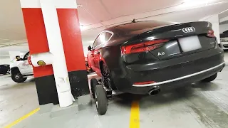 Underground Towing an Audi from a Tight Parking Spot