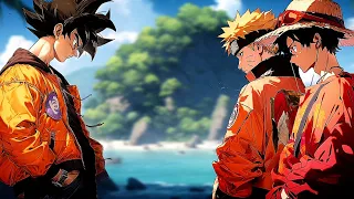 Goku meets Luffy and Naruto