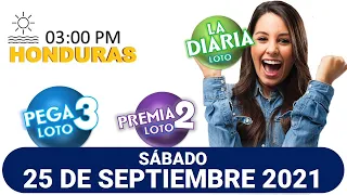 Sorteo 03 PM Loto Honduras, La Diaria, Pega 3, Premia 2, SÁBADO 25 de septiembre 2021