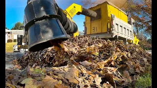 Giant Leaf Vacuum Truck sucks all the Fall Leaves