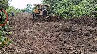 Caterpillar D6R XL Bulldozer Operator Perfectly Working on Plantation Road Expansion