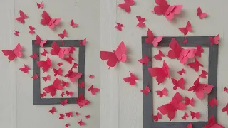 How to make paper butterfly wall hanging||wall hanging craft ideas||paper butterfly craft