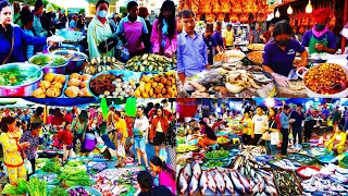 Various Kinds of Cambodian Fresh Street Food Market Compilation - Dinner, Soup, Grilled Meat & More