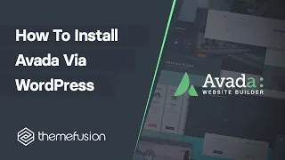 How To Install Avada via WordPress