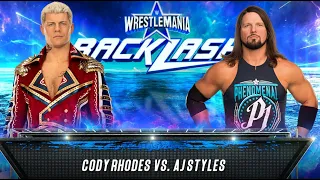 WWE2K24 - Cody Rhodes vs. AJ Styles | WWE WrestleMania Backlash Match | Wrestling games 2024.