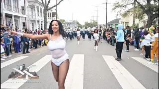 Jackson State University ft. the Prancing J-Settes Marching in the 2020 Krewe of Zulu Parade