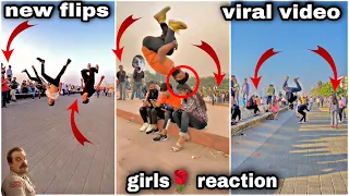 Flip reaction video || backflip reaction || tiktok flip video || Parkour, frontflip, gymnast