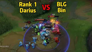 Rank 1 Darius vs BLG Bin Zac, *INSANE 1V2 DOUBLE KILL*