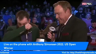 Live Phone Interview with 2022 USBC US Open Winner Anthony Simonsen on SportsTalk with Chris Heidel