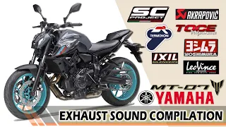 YAMAHA MT-07 Exhaust Upgrade Sound Check Compilation |LeoVince IXIL SC TOCE Akrapovic Yoshimura 2023