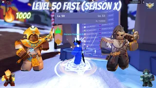 How To Get LEVEL 50 FAST In SEASON X (Roblox BedWars Season 10)