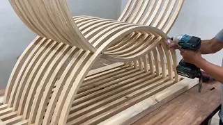 Very Interesting Curved Woodworking Creative Ideas // Create A Unique Table By Bending Wooden Strips