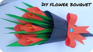 Diy paper flowers🌹 bouquet| simple flowers bouquet 💐|paper craft|birthday gift ideas