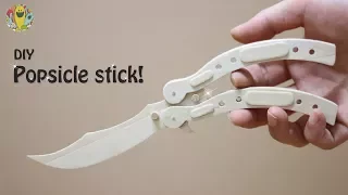 How To Make Butterfly knife (Popsicle  Sticks) DIY Toys