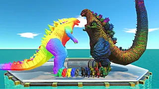 Legendary War on Gladiator Arena | Colourful Godzilla 2014 vs Colourful Shin Godzilla - ARBS
