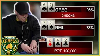 Playing - and WINNING - with the WORST STARTING POKER HAND!