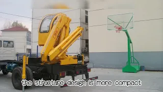 4 Ton mobile knuckle boom mini truck mounted crane