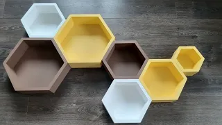 Полки-соты своими руками /do-it-yourself hexagon shelves