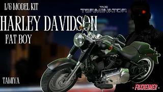 1/6 Scale Model Kit Tamiya Harley Davidson Fat Boy Lo Terminator Led MotorCycle