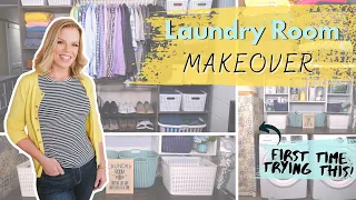 Makeover Time! - Declutter & Organize this laundry room on a tiny budget (and make it pretty!)