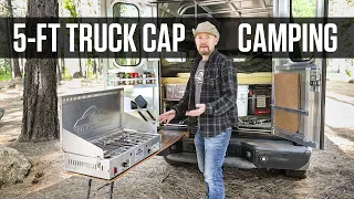 How I Camp in My 5’ Truck Bed with a Contractors Cap