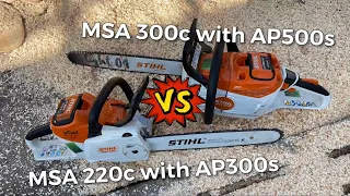 New Stihl MSA300C vs MSA220C with AP500s vs AP300s 🧡🔋💪🏼 hovenier maarsen