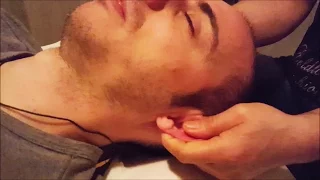 Chinese Head Ears Neck and Shoulder Massage - NOISY BINAURAL VERSION - ASMR no talking