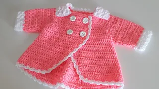 Crochet #38 How to crochet a double breasted baby coat /Part2