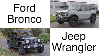 New 2022 Ford Bronco VS Jeep Wrangler comparison